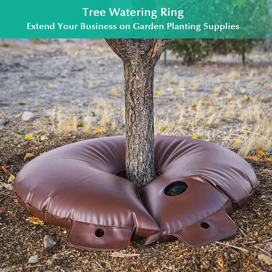 20 Gallon Brown PVC Irrigation Tree Watering Ring, Slow Release Tree Watering Bag with 2 Years Warranty