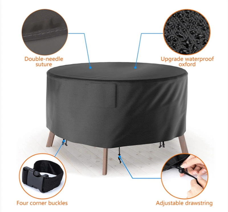 Durable and Waterproof Outdoor Patio Garden Furniture Round Table Cover