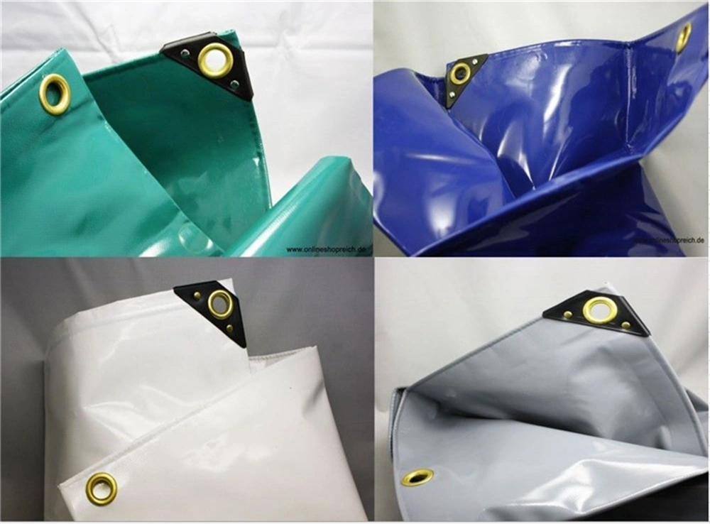 150 GSM Blue Orange Poly Vinyl Mesh Waterproof Sheet PE Waterproof Tarp for Boat Cover