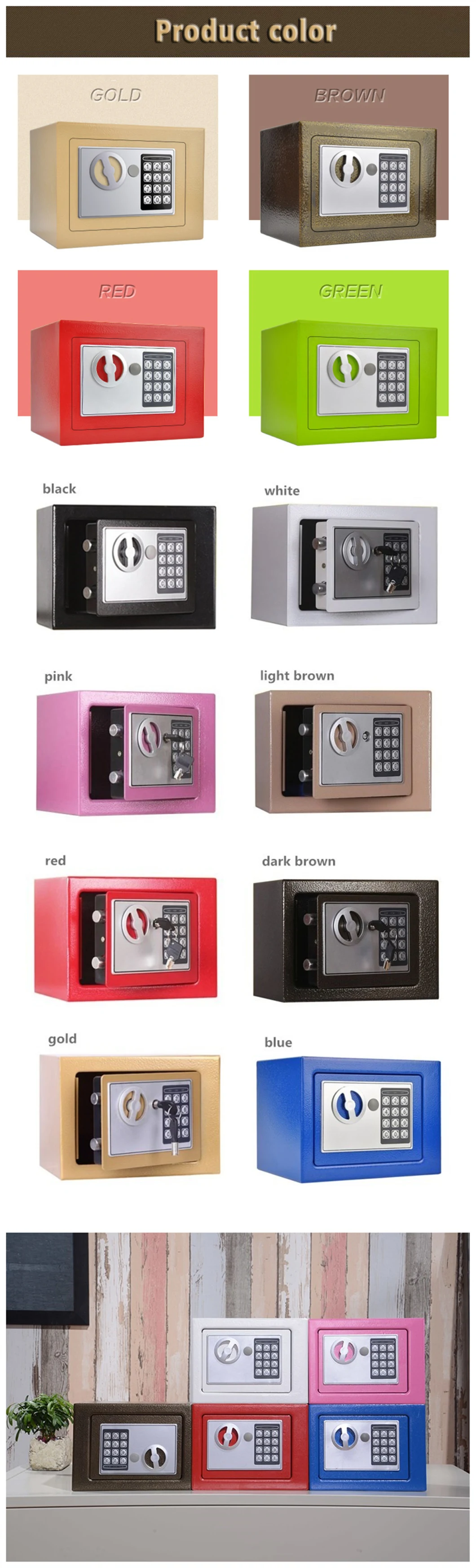 Home Safety Security Hotel Furniture Digital Electronic Safe Box