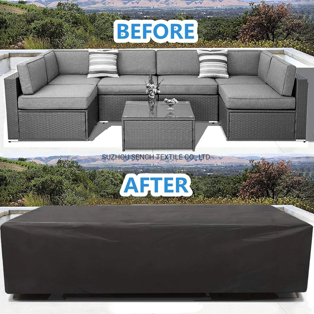 Furniture Cover, Outdoor Furniture Cover, Rectangular Patio Table Cover, Outdoor Lounge Sofa Cover, Waterproof and Windproof 420d Oxford Cloth Cover