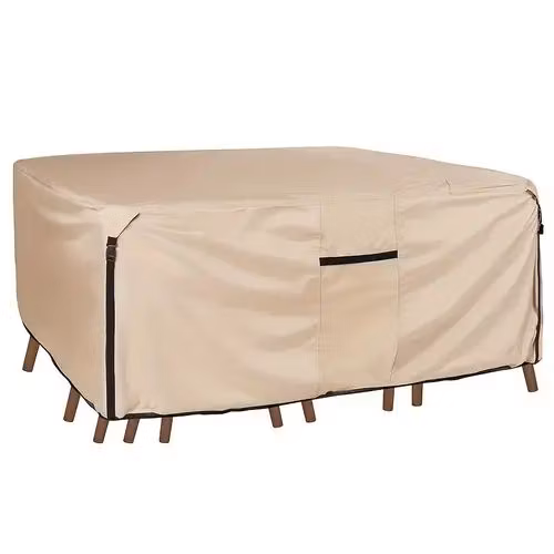 Outdoor Patio Furniture Covers, 600d Upgraded Waterproof Rectangular Outdoor Cover for Outdoor Dining Table and Chairs, Waterproof, Tear-Resistant, UV Resistant