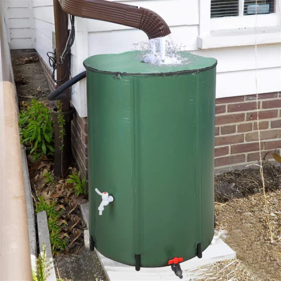 1000L SGS Outdoor Rainwater Storage Barrel PVC Tree Watering Bag Foldable Farm Rain Saver Barrel